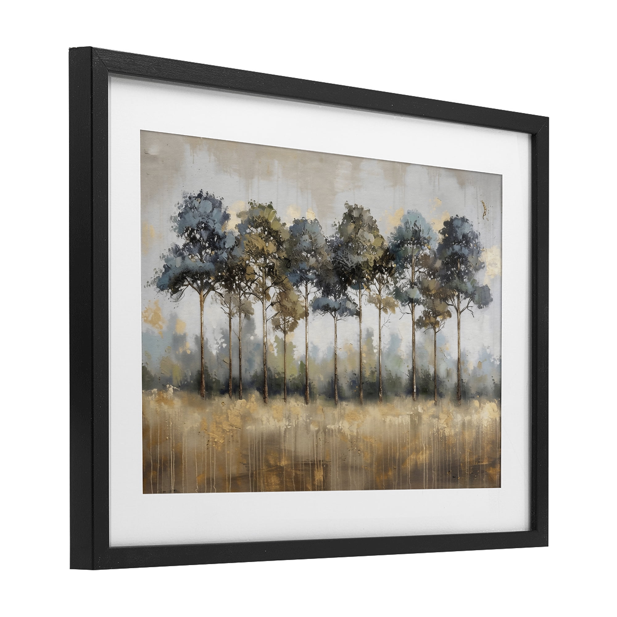 Stupell Industries Green & Blue Forest Grove Black Framed Print Under Glass, design by Creative Studio