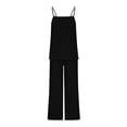 thumbnail image 5 of Fewfanhot Two Piece Sets for Women Casual Linen-Like 2-Piece Set, Adjustable Camisole Top & Loose Pants, Soft & Comfortable Lounge Wear, 5 of 6