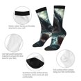 thumbnail image 4 of Lukts Wave Ocean Animal Shark Pattern Womens Crew Soft Moisture-wicking Socks,Moisture Control Crew Socks,Mid Calf Socks, 4 of 6