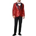 thumbnail image 2 of INSPIRE CHIC Sequin Blazers for Men's Peak Lapel Glitter Sport Coat Wedding Sparkly Suit Jacket, 2 of 5