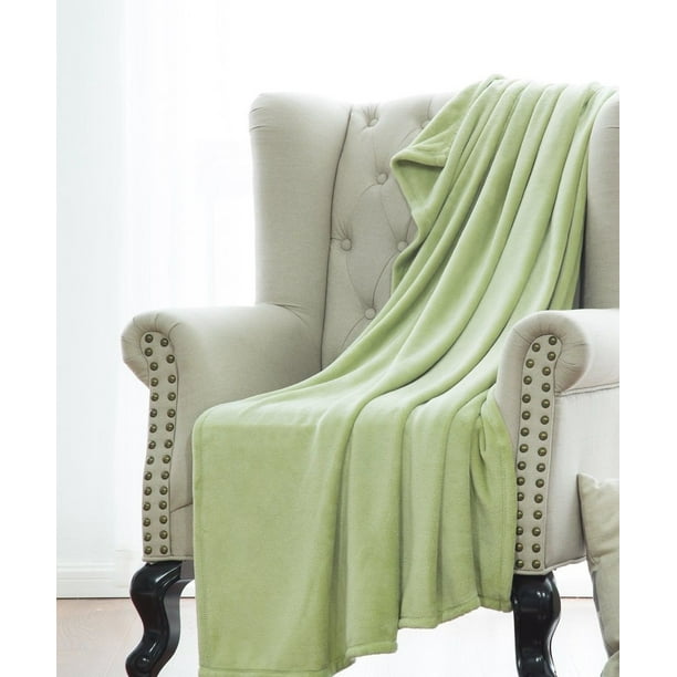 Microlight Plush Solid Fleece Throw Blanket, Sage, 50" x 60" Walmart