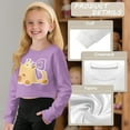 thumbnail image 6 of Xoenoiee Capybara Crown Bow Print Long Sleeve Shirt Crop Top Girls Graphic T-shirt Sweatshirt Pullover Top Casual Crewneck Tees Fall Clothes, 11-12 Years, 6 of 7
