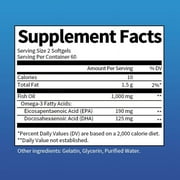 Omega 3 Fish Oil Supplements,1000 Mg with EPA&DHA, Fish Oil Supplement, 120 Softgels