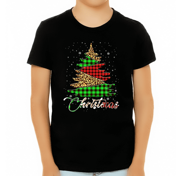 Boys Christmas Shirt Cute Merry Christmas Shirts for Boys Christmas Tops Plaid Shirts for Kids