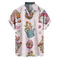 thumbnail image 3 of Camisas hawaianas con estampado 3D de huevos de conejo y dibujos animados para el día de Pascua, ropa de playa para mujer, camisas kawaii para niños, blusas con botones, 3 of 5