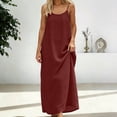 thumbnail image 5 of Hiiko Women's Backless Spaghetti Strap Maxi Dress Casual Solid Color Loose Cami Dresses, 5 of 6