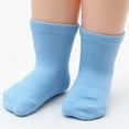 thumbnail image 3 of Odeerbi Toddler Kids baby Boys Girls Knitted Warm Socks Solid Anti-Slip Room Socks, 3 of 7