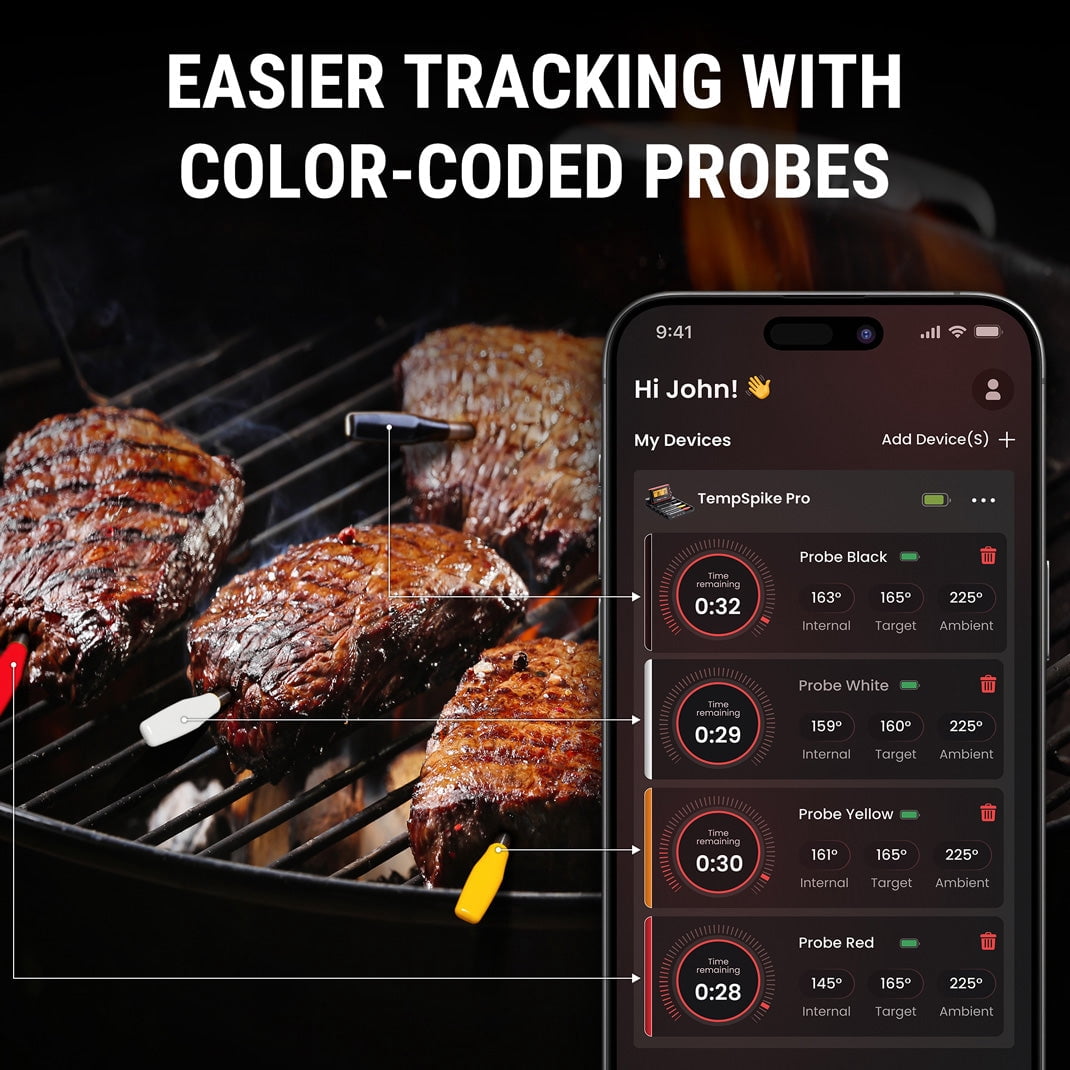 [Add-On Only] TempSpike Pro Wireless Meat Thermometer Meat Probe with Accurate Temperature Sensor - White