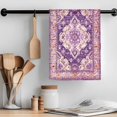 thumbnail image 2 of Purple Orange Boho Kitchen Towel Dish Cloths Set of 3, Microfiber Soft Kitchen Hand Towels, Ethnic Geometric Middle Century Art Absorbent Quick Drying Dishcloths 18 x 28 Inches, 2 of 8