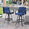 thumbnail image 5 of Crestlive Products Outdoor Swivel Bar Stools Set of 2, Patio Bar Height Chairs with Rust-Resistant Aluminum Frame, 360° Swivel Outdoor Bar Stools for Patio, Pool, Backyard, Bistro (Navy Blue), 5 of 7