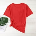 thumbnail image 5 of ADSSDQ Womens Short Sleeve Tops Summer T Shirts Round Neck Causal Fashion Basic Tee Loose Fit Blouses Red XXL, 5 of 7
