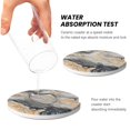 thumbnail image 5 of Round Ceramic Car Coasters 2 Pack Absorptive Clean Cork Bottom For Anti-Slip Use On Most Cars Gainsboro Marble_2, 5 of 8
