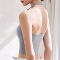 thumbnail image 5 of CAIXIA Tank Tops with Built In Bras Workout Square Neck Cute High Strechy Sleeveless Ribbed Racerback Workout Basic Tees Slim Fitted Cami with Built In Bra Cute Trendy Going Out Tops,Grey, 5 of 6