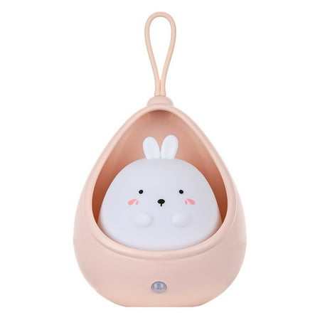 

Smart Night Light Motion Sensor USB Chargeable Cute Animal LED Desk Lamp Gifts Silicone Wall Lights pink，G155763