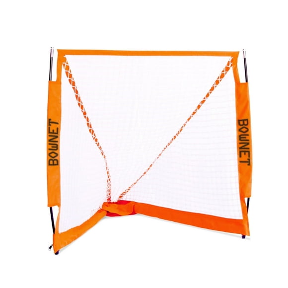 Bownet Box Lacrosse Goal Net (4' 6") Durable, Collapsible, and Portable Lacrosse Goals - Great Sports Equipment for Indoor and Outdoor Practice, White (BowLAX 4-6Box)