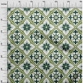 thumbnail image 2 of oneOone Cotton Jersey Teal Green Fabric Floral & Tiles Moroccan Sewing Craft Projects Fabric Prints By Yard 58 Inch Wide, 2 of 4
