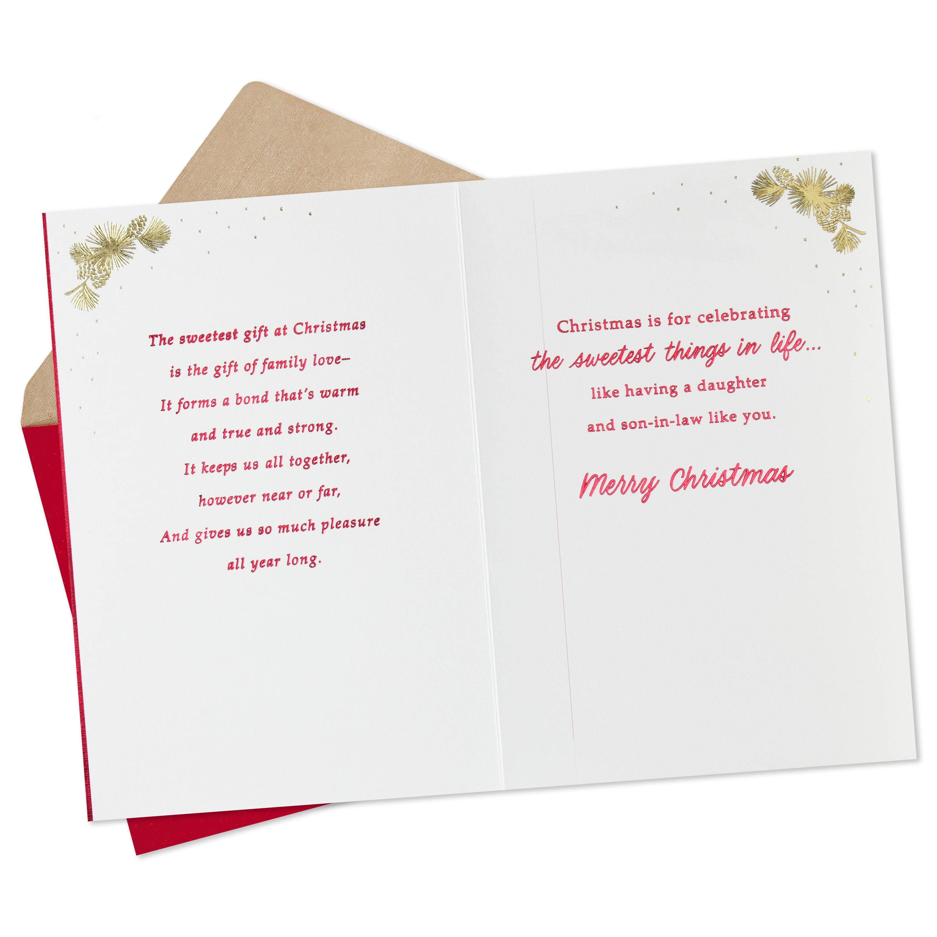 Hallmark Thomas Kinkade Christmas Greeting Card for Daughter and Son-in-Law (Family Is a Gift)