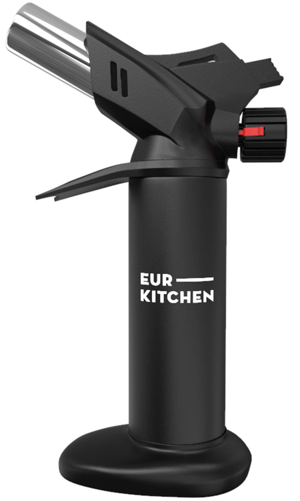 Butane Kitchen Blow Torch Lighter Butane Gas Not Included -Black Refillable Culinary Cooking Torch Adjustable Flame with Safety Lock for Creme Brulee,bbq,Baking Desert and Soldering. 