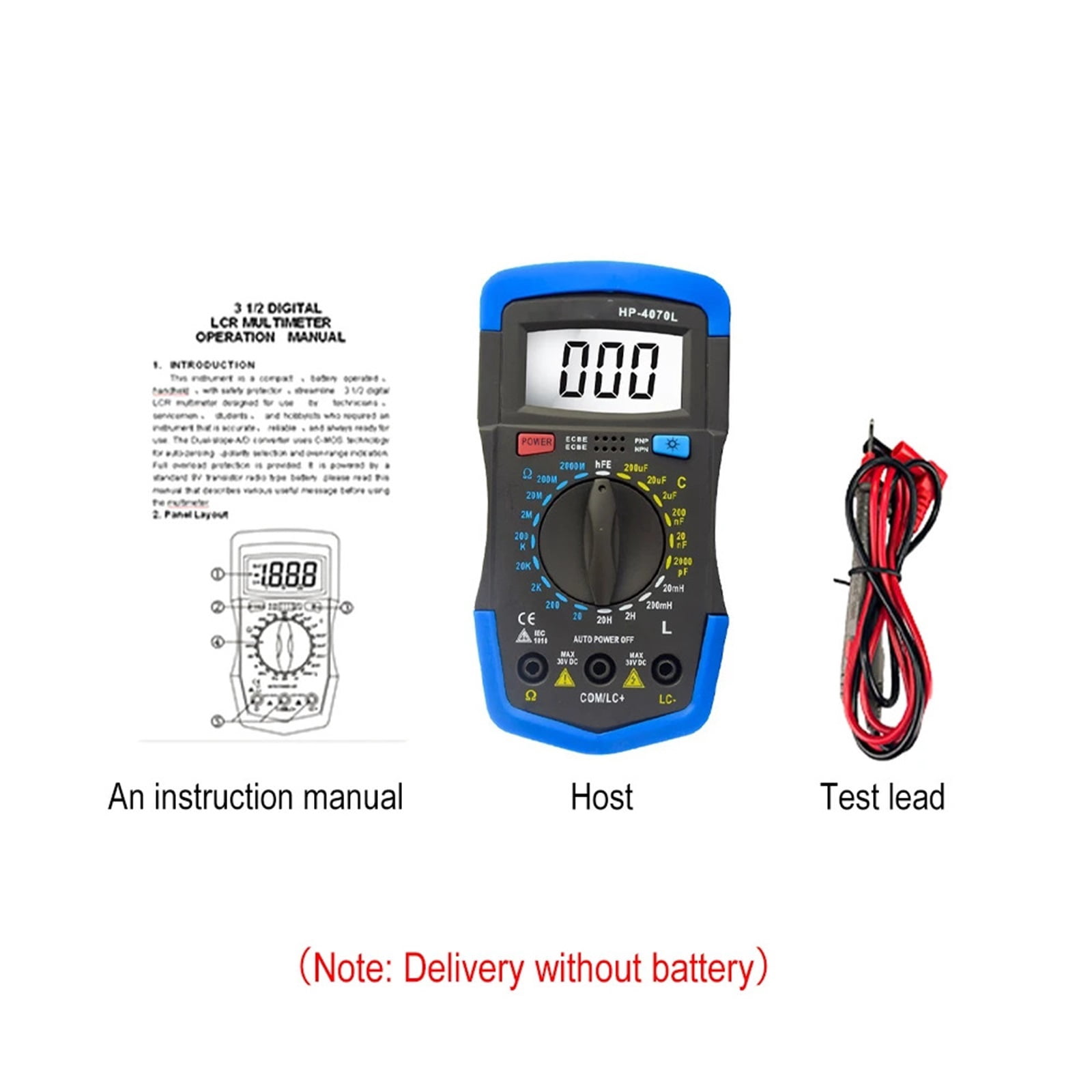 4070L Capacitance Inductance Resistor Tester Multimeter Capacitor 2000pF-200F Digital LCD Meter With Backlight LCR Meter ,Versatile Measurement
