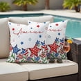 thumbnail image 5 of Outdoor Pillow Covers Watercolor American Star Waterproof Pillow Cases 16x16 Set of 2, Independence Day USA Flag Theme Throw Pillow Cover Pillowcase for Patio Balcony Couch Garden, 5 of 9