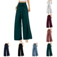 thumbnail image 7 of Yuanlook Wide Leg Pants for Women,High Waisted Yoga Pants Casual Lounge Joggers Loose fit Bottoms Pants with Pockets, 7 of 7