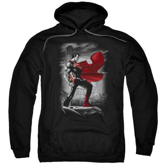 Superman Metropolis Guardian Adult Pullover Hoodie Sweatshirt Black