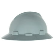MSA 454731 V-Gard Slotted Full-Brim Hat with Staz-On Suspension - Gray