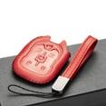 thumbnail image 4 of Vitodeco Genuine Leather Smart Key Fob Case Cover Protector with Leather Key Strap Compatible for 2015-2022 GMC Yukon, Yukon XL, Yukon Denali (6-Button, Red), 4 of 5