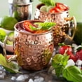 thumbnail image 6 of IMossad Moscow Mule Mugs, 12 oz Hammered Copper Cups with 304 Stainless Steel Lining and Gold Brass Handles, Perfect for Cold Drinks, Beer, Wine, Bars, Parties, Gifts, 6 of 8