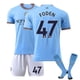 thumbnail image 1 of Nueva temporada Manchester City Home De Bruyne Niños Adultos Fútbol Soccer Jersey Trainin Jersey Suit # ldfs016-FODEN NO.47-24 (130-140 CM) BmatwkZeng Bmatwk Jersey, 1 of 2