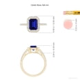 thumbnail image 5 of ANGARA Lab Grown 1.65 Ct Emerald-Cut Blue Sapphire Halo Ring for Women in 14K Yellow Gold (Size-8x6mm) | September Birthstone, Anniversary, Jewelry Gift for Women | Lab-Grown Blue Sapphire Ring, 5 of 8