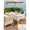thumbnail image 4 of Outdoor Tablecloth with Umbrella Hole and Zipper, Easter Rectangle Table Cloth 54x80 Inch Waterproof Tablecloth, Country Spring Rabbit Feet Eggs Botanical Flowers Picnic Table Cover for Patio Camping, 4 of 7