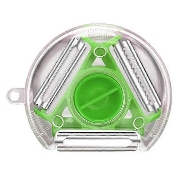 Juego de pelador Magic Trio 3 en 1, cortador, rallador, cortador en juliana, cuchillas multiusos, rallador, accesorios de cocina, verde