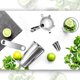 thumbnail image 3 of Juego de coctelera NutriChef Mixology Bartender de 15 y 30 oz de acero inoxidable para mezclar bebidas, 3 of 7