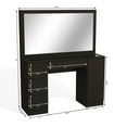 thumbnail image 2 of Boahaus  Vanity Desk, Mirror, Lights Built-in, 7 Drawers, Glass Top, Black Black-Rose Gold Crystal Knobs, 2 of 5
