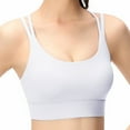 thumbnail image 3 of Sngxgn Womens Adjustable Strap Sports Bra Wireless Padded Bra Yoga Workout Crop Top(White,M), 3 of 4