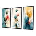 thumbnail image 3 of Designart "Shades of Retro Blue Circular Fusion II" Modern Geometric Framed Wall Art Set Of 3 - Blue Abstract Frame Gallery Wall Set For Home Decor, 3 of 6