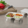 thumbnail image 3 of Foil Lux 23 oz Rectangle Silver Aluminum Take Out Tray - 3-Compartment - 8 1/2" x 6 1/2" x 1 3/4" - 100 count box, 3 of 10