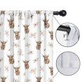 thumbnail image 4 of Blackout Kids Curtains,White Highland Cow Flower Pattern Childrens Insulated Curtains Set Of 2,Bedroom Essentials,Toddler Room Decor 42"x54", 4 of 5