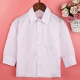 thumbnail image 5 of Sxiwei Little Kids Boys Teens Classic Formal White Dress Shirt Long Sleeve Button Down Uniform Oxford White 16/130, 5 of 7