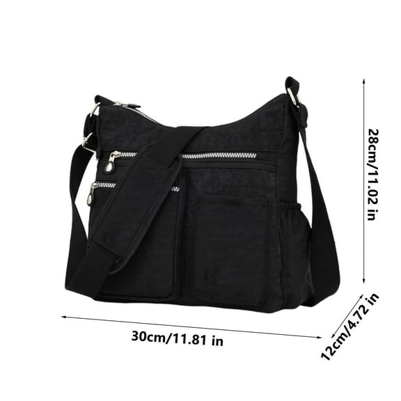 EUDIDV Sling Bag,Crossbody Bag Nylon Cloth Bag Multi Compartment Medium Bag Middle Aged Casual Shoulder Bag,Crossbody Bag,Small Backpack