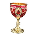 thumbnail image 3 of Fiocias Embossed Water Goblet Drinking Cup Collection Reusable Tableware Metal Cup Mini Gold Red, 3 of 9