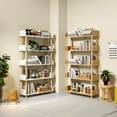 thumbnail image 5 of JolyDale 5-Tier Wooden Open Bookshelf, Morden Display Shelf with Free Standing Storage Rack, Multifunctional Bookcase for Home and Office, Living Room, Bedroom, Library (Oak, 5-Tier), 5 of 6