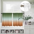 thumbnail image 3 of Sage Green Orange Gradient Curtain Tier and Valance Set 3 Piece, Modern Minimalist Style Ombre 3-inch Rod Pocket Window Tier Curtains Valance for Kitchen Living Room, 3 of 9