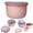 Pink, variant on Wide Deep Plastic Bowls with Lids, Stackable Nesting Mixing Bowl Set of 4 Colorful
