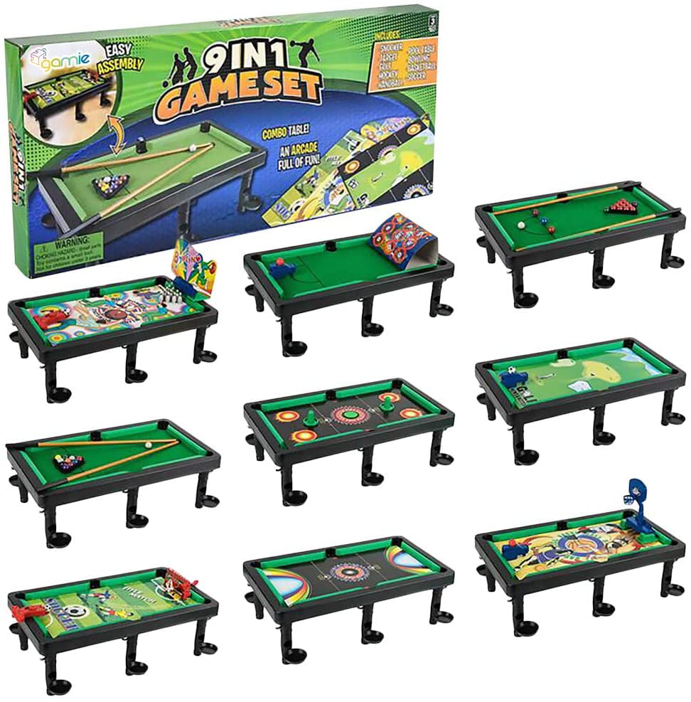 Justering deadline Due Gold Toy 9 in 1 Tabletop Game Set, Includes Gaming Table & Accessories for  Pool, Soccer, Basketball, Bowling, Hockey, Target, Golf, Handball, and  Snooker Game, Great for Game Nights - Walmart.com