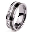 thumbnail image 4 of QualitChoice Ring Roman Numerals Jewelry Fashion Carbon Wedding Charm Couple Inlay Polished Rings Simple Personality Golden Steel Color 9# 5Set, 4 of 6