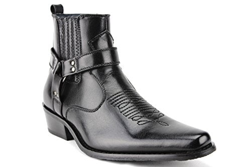 Jazame Men's Western Ankle High Cowboy Riding Dress Boots, Black, 10 ...