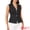 Black, variant on DARING DIVA Women's Button Down V Neck Elastic Waist Sleeveless Waistcoat S Light Blue