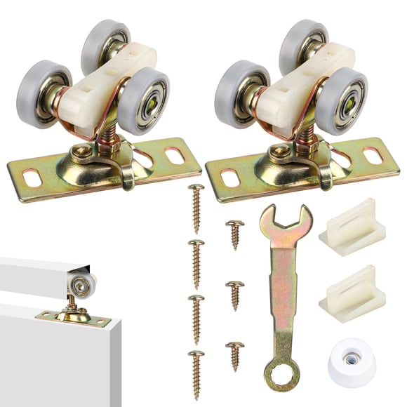 Sliding Pocket Door Hardware Kit, Sliding Door Top Hanger Rollers Wheels for 1-3/8 Inch Thick Doors, Johnson Part 1125 & 1500 Hardware Compatible wit